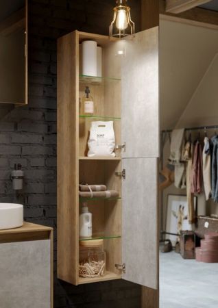 Корпус шкафа пенала Aqwella 5 Stars Mobi 36 MOB0535BS подвесной Бетон светлый, артикул MOB0535BS