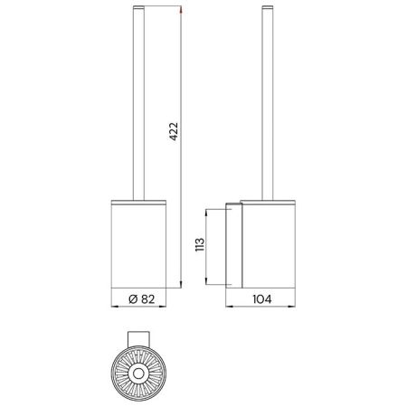 Emco Ерш Aura Behälter , цвет черный, Stiel , цвет черный, артикул 8515 134 00