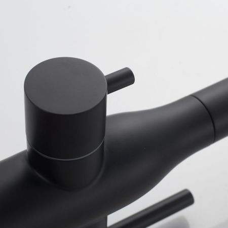 Смеситель для кухни с гибким изливом и подключением фильтра Shevanik S378H, черный