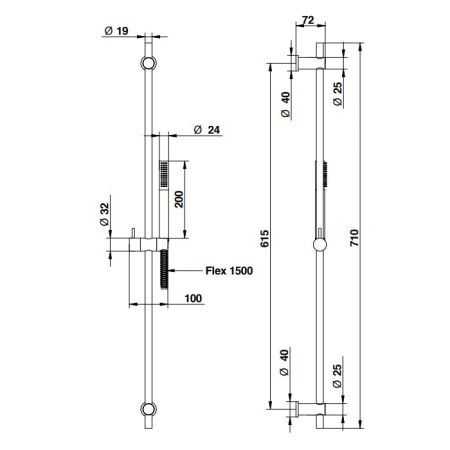 Bongio Душевая стойка с ручным душем 1500 мм, цвет золото, артикул 00870OR00