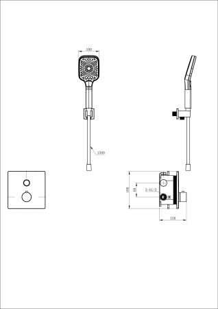 Смеситель для душа с термостатом встраиваемый WONZON & WOGHAND, Белый матовый (WW-D1017-B-MW), артикул WW-D1017-B-MW