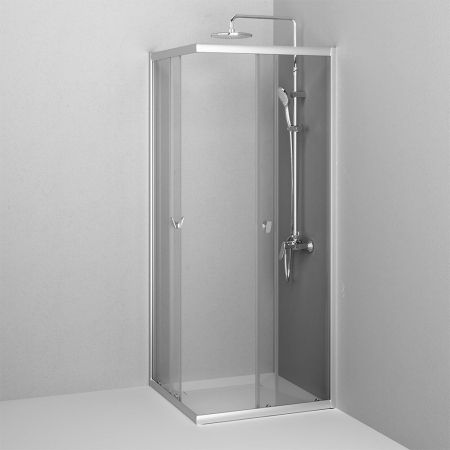 W87G-403-8080-MT Sunny душ огражд квадратн, раздвижн двери 80x80 серебро,стекло прозрачн, артикул W87G-403-8080-MT