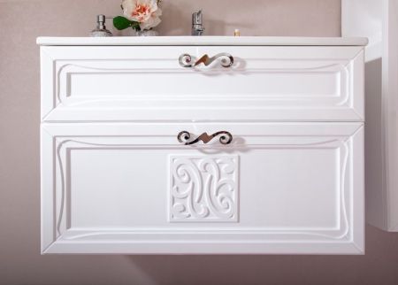 Тумба под раковину Бриклаер Адель 85 Белая глянцевая, артикул 4627125413490