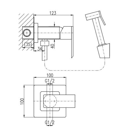 Гигиенический душ со смесителем Rav Slezak Loira LR547/1Z, золото, артикул LR547/1Z
