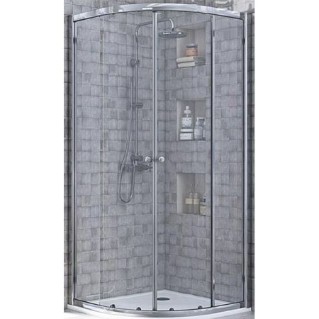 Душевой уголок Акватон Ritsa 80x80 радиальный профиль Полированный хром сатин стекло прозрачное, артикул 1AX005SSXX000