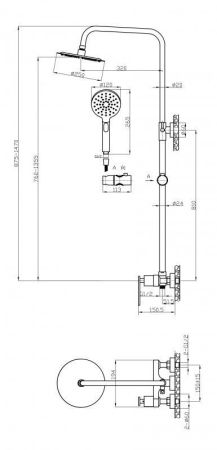 Душевая стойка CEZARES MOMENTO-CD-01, артикул MOMENTO-CD-01
