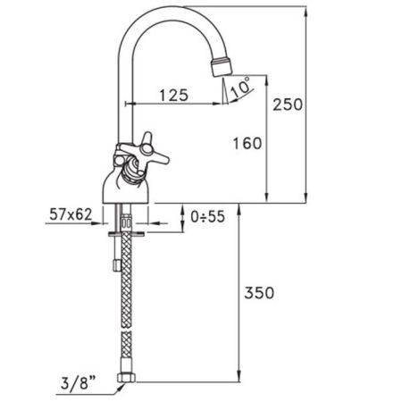 Stella Italica Смеситель для раковины на 1 отверстие 3216, цвет: хром