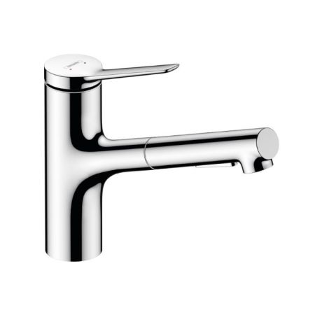Смеситель для кухни, Hansgrohe, Zesis M33, тип открывания воды-однорычажный, тип регулирования воды-керамический картридж, монтаж-на раковину/столешницу, отверстия для монтажа-1, высота, мм-214, вынос излива, мм-219, тип излива-выдвижной, поворотный 150°,, артикул 74800000