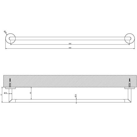 Gessi Tondo Полотенцедержатель, 60 см, цвет: хром, артикул 63703#031
