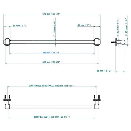 THG NIHAL PORCELAINE IVOIRE Полотенцедержатель 600 мм., цвет Soft gold