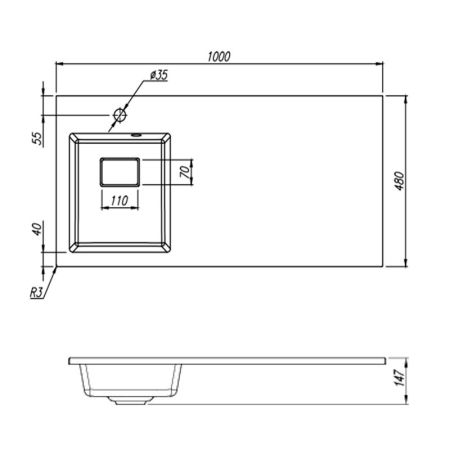Раковина Florentina Аванти 100 см 10.310.0L100.001, белая, артикул 10.310.0L100.001