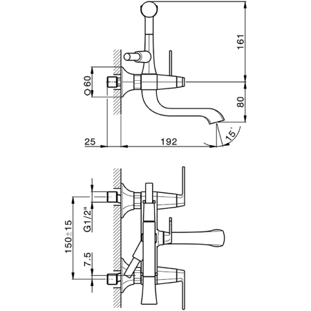 CISAL Cherie Смеситель для ванны двухрычажный, с душевым комплектом, цвет розовое золото/черный