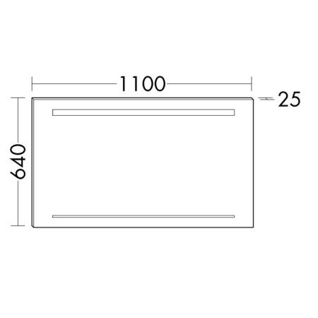 Burgbad  Зеркало с подсветкой 1100х640х25 мм , сенсорный выкл.,корпус алюмин оптика Burgbad  Зеркало с подсветкой 1100х640х25 мм , сенсорный выкл.,корпус алюмин оптика