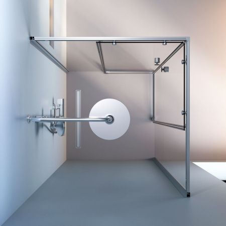 W94G-403-9090-МТ Душевое ограждение X-Joy Square Slide 90х90, мат хром, прозрачное, артикул W94G-403-9090-МТ