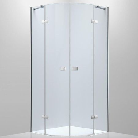 Душевой уголок Black&White Stellar Wind S701-1000x1000 радиальный профиль Серебристый хром стекло прозрачное