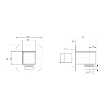 Угловой соединительный элемент OMNIRES 8815BCR (хром), артикул 8815BCR