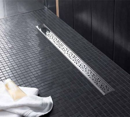 Дизайн-решетка, TECE, TECEdrainlinе, drops, ширина, мм-66, длина, мм-700, высота, мм-22, материал-нержавеющая сталь, декоративная с перфорацией, цвет-нержавеющая сталь