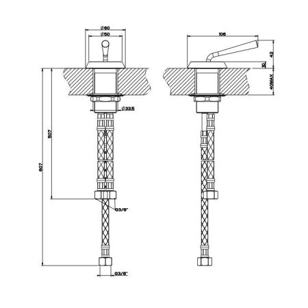 GESSI CONO Смеситель удаленного управления, цвет хром