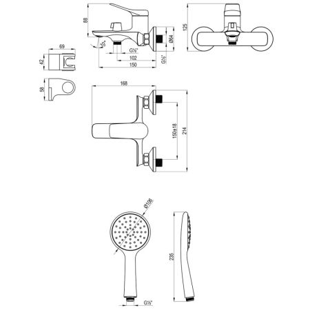 Смеситель Lemark Ortus для ванны (LM11314C), артикул LM11314C