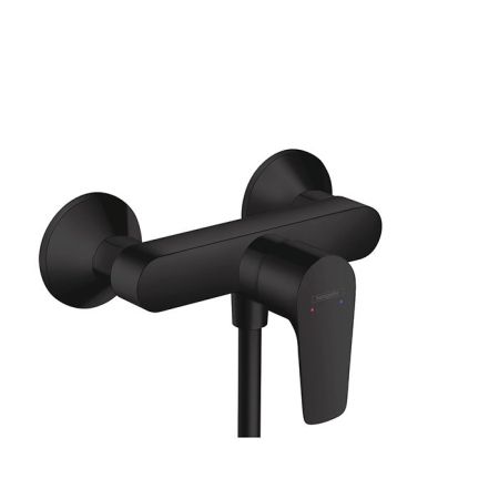 Смеситель для душа, Hansgrohe, Talis E, тип открывания воды-однорычажный, тип регулирования воды-керамический узел смешивания, тип установки-настенный, отверстия для монтажа-2, цвет-черный матовый, артикул 71760670
