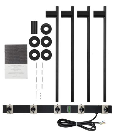 Полотенцесушитель электрический встраиваемый WONZON & WOGHAND DORTMUND, Черный матовый (WW-A364-MB), артикул WW-A364-MB