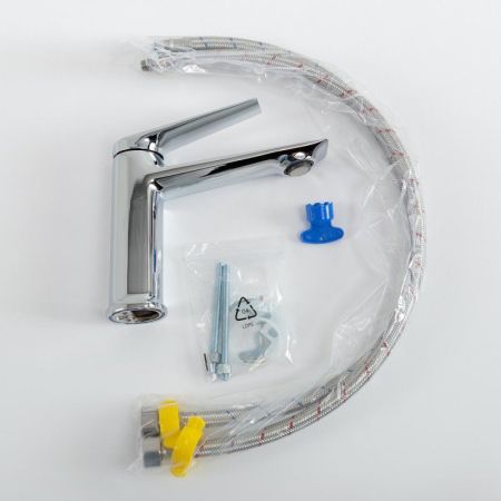 LINER-LS-01-W0 Смеситель для раковины однорычажный, без донного клапана, исполнение хром, артикул LINER-LS-01-W0