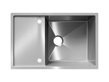 Мойка ULGRAN STEEL 780 Х 500, цвет «брашированная сталь» (US 780-001)