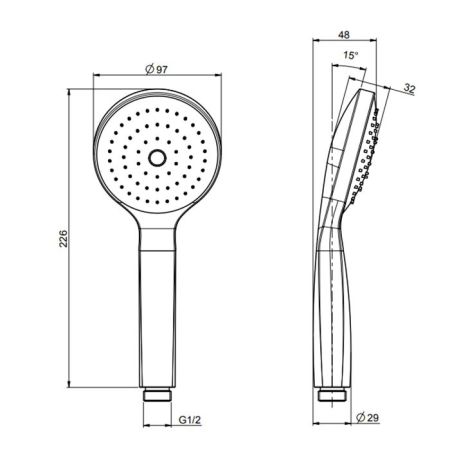 FIMA|Carlo Frattini Wellness Ручной душ, цвет хром, артикул F2598CR