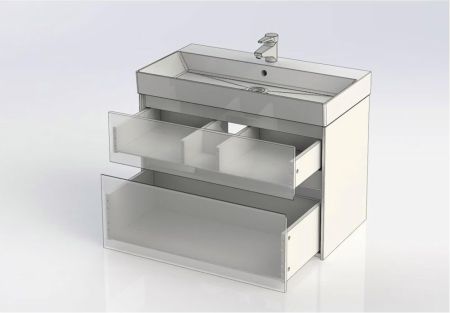 Тумба с раковиной Aquanet Бруклин 85 белый, артикул 00212598