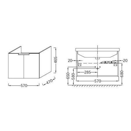 Тумба под раковину Jacob Delafon Struktura 57 EB1200-E13 подвесная Розовое дерево, артикул EB1200-E13