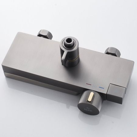 Душевая система с термостатом Rose R1896T, пепельный