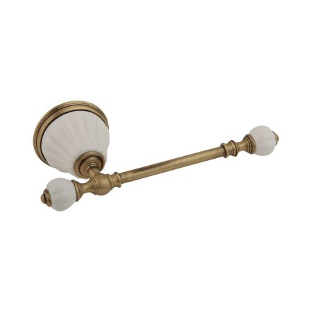 OLIVIA Бумагодержатель, керамика белая, бронза, артикул 17420