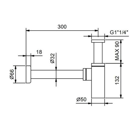 Fantini Nostromo Сифон бутылочный для раковины, цвет Matt British Gold PVD
