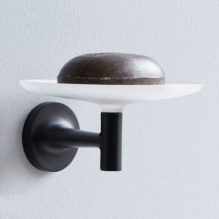 Мыльница, Duravit, Starck T, ширина, мм-140, глубина, мм-119, тип установки-настенный, материал-матовое стекло, цвет-черный матовый, артикул 0099334600