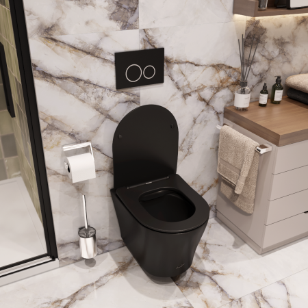 Унитаз ADIGE Aria MB подвесной, матовый черный Cerutti SPA CT9246 Унитаз ADIGE Aria MB подвесной, матовый черный Cerutti SPA CT9246