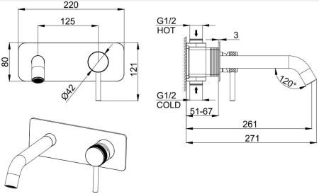 Смеситель для раковины Allen Brau Priority 5.31003-00 (с внутренней частью) хром, артикул 5.31003-00