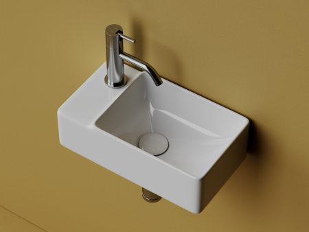 Умывальник подвесной прямоугольный (чаша справа, отверстие под смеситель слева) Элемент (Element) 395x220x125мм, артикул CN5046