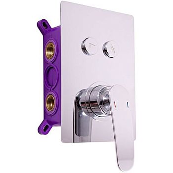 Смеситель для душа с кнопочным переключателем, включая бокс скрытого монтажа