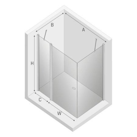 Душевое ограждение NEW TRENDY NEW SOLEO 90x80x195 K-0394 (хром), артикул K-0394