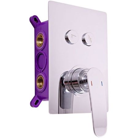 Смеситель для душа с кнопочным переключателем, включая бокс скрытого монтажа