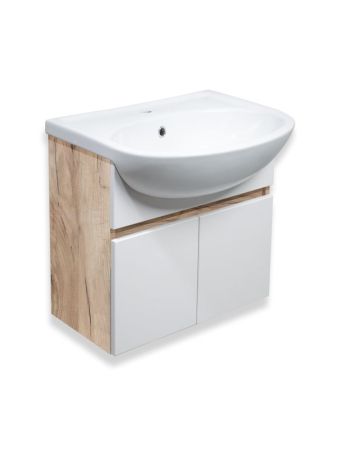 Тумба Runo Лада 50 подвесная крафтовый дуб под умывальник 00000000152 (Уют 50) (00-00001370), артикул 00-00001370