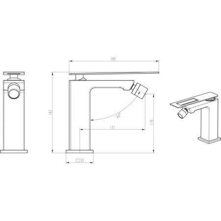 Смеситель Q для биде WhiteChrome_Комплект, артикул 146-WCR