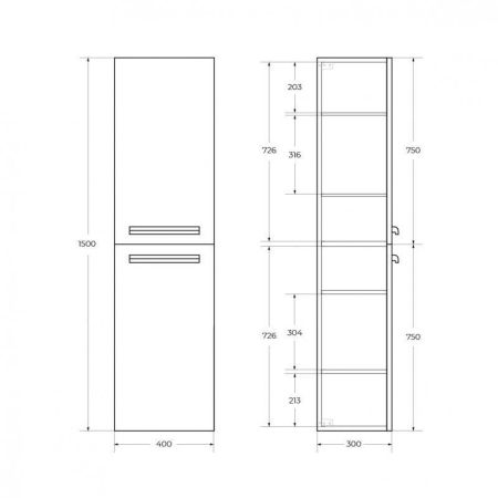 Мебель для ванной CEZARES ECO, артикул ECO-1500-2A-SC-SPF-P