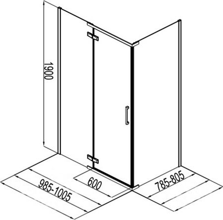 Душевой уголок Aquanet Logic RC1000 AE32-S-100x80U-CT 1000x800, прозрачное стекло, артикул AE32-S-100x80U-CT