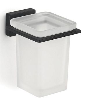 Gedy Atena, настенный стеклянный стакан, цвет черный матовый