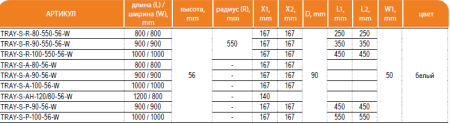 Встраиваемый поддон из искусственного мрамора CEZARES TRAY-S-P-56-W, артикул TRAY-S-P-100-SCR-NR