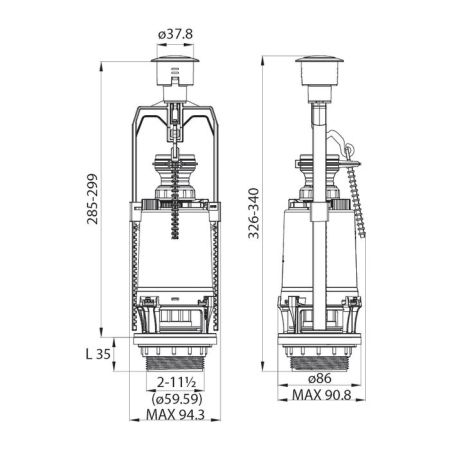 Сливная арматура Iddis F012400-0004 с нижней подводкой, артикул F012400-0004