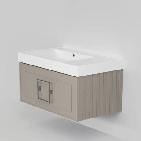 Тумба под раковину подвесная La Fenice Cubo FNC-01-CUB-C-80, бежевая, артикул FNC-01-CUB-C-80