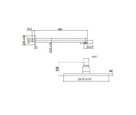 Верхний душ BelBagno ROMANO ROM-SLD-CRM
