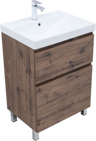 Тумба под раковину Aquanet Алвита New 60 напольная, дуб веллингтон табак, артикул 00344127
